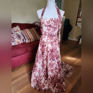 Winter Kate Pink Floral Maxi Dress Size M